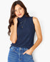 Ribbed Sleeveless Turtleneck Top