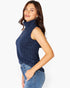 Ribbed Sleeveless Turtleneck Top