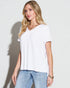 T-shirt haut-bas à col en V
