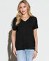 T-shirt haut-bas à col en V