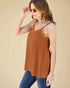 Camisola con cuello en V y ribete de encaje