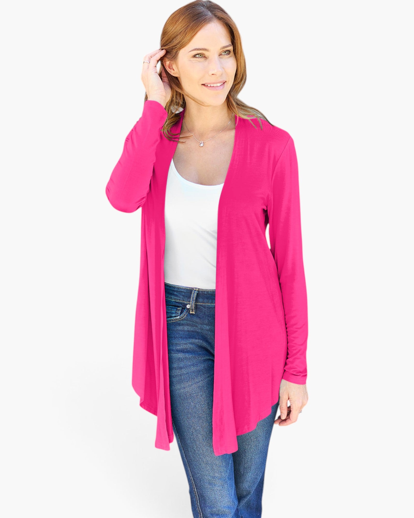 Long-Sleeve Open-Front Cardigan