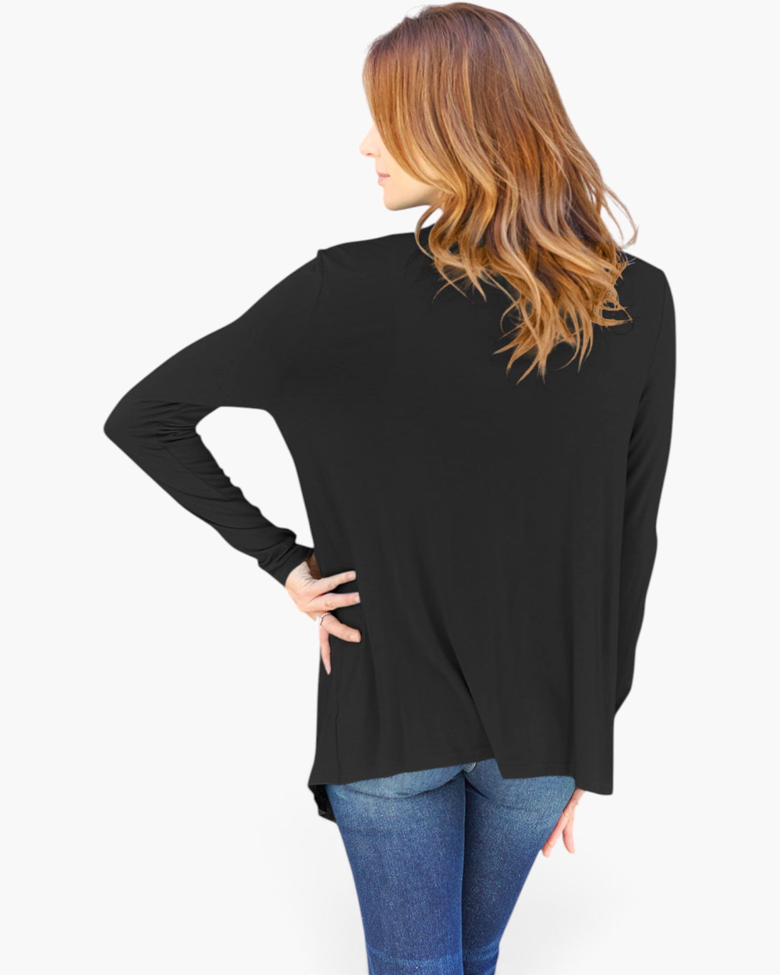 Long-Sleeve Open-Front Cardigan