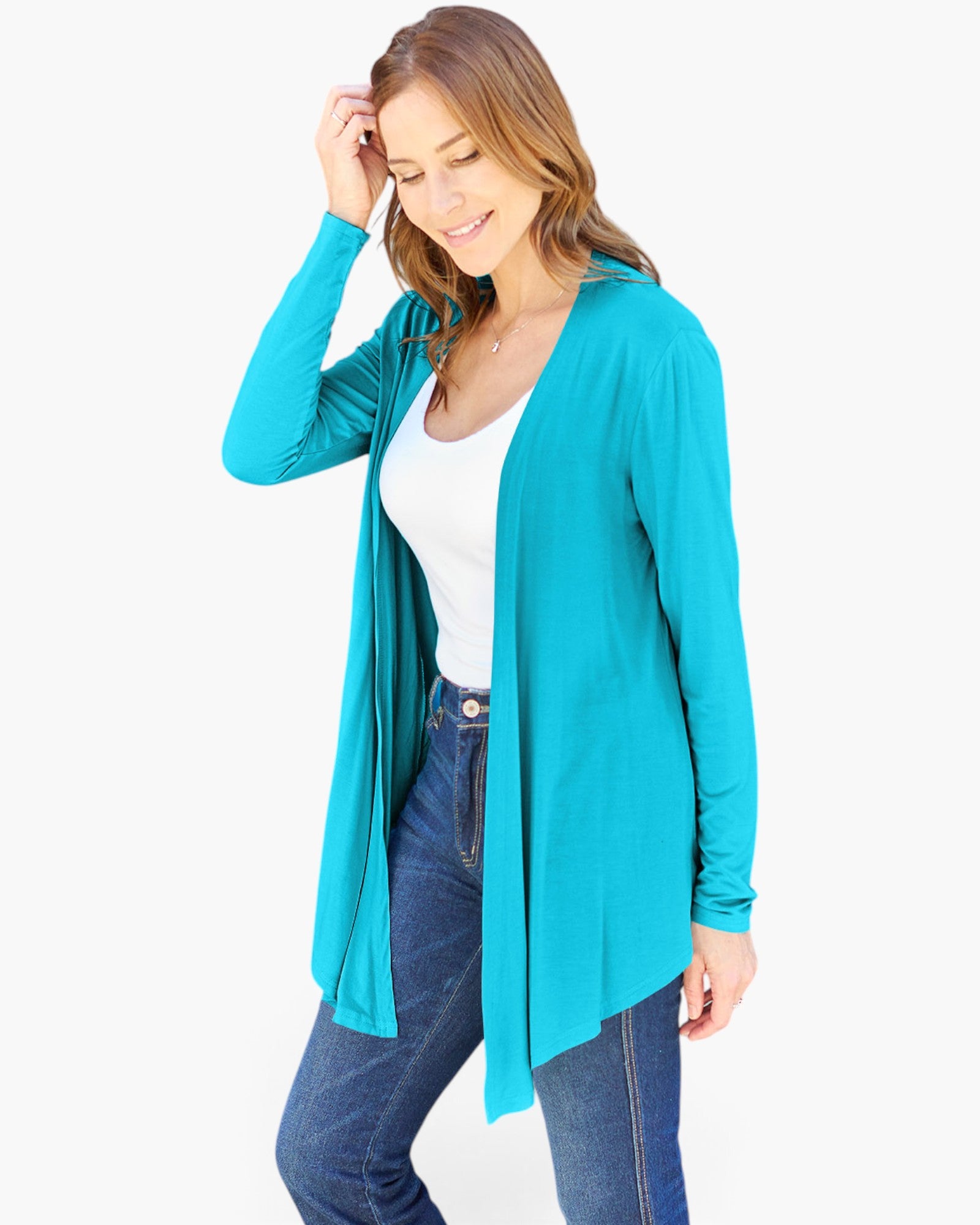 Long-Sleeve Open-Front Cardigan