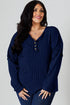 Ribbed Knit Button Henley Top