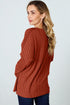 Ribbed Knit Button Henley Top
