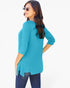 Three-Quarter Sleeve Handkerchief Hem Top