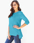 Three-Quarter Sleeve Handkerchief Hem Top