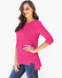 Three-Quarter Sleeve Handkerchief Hem Top