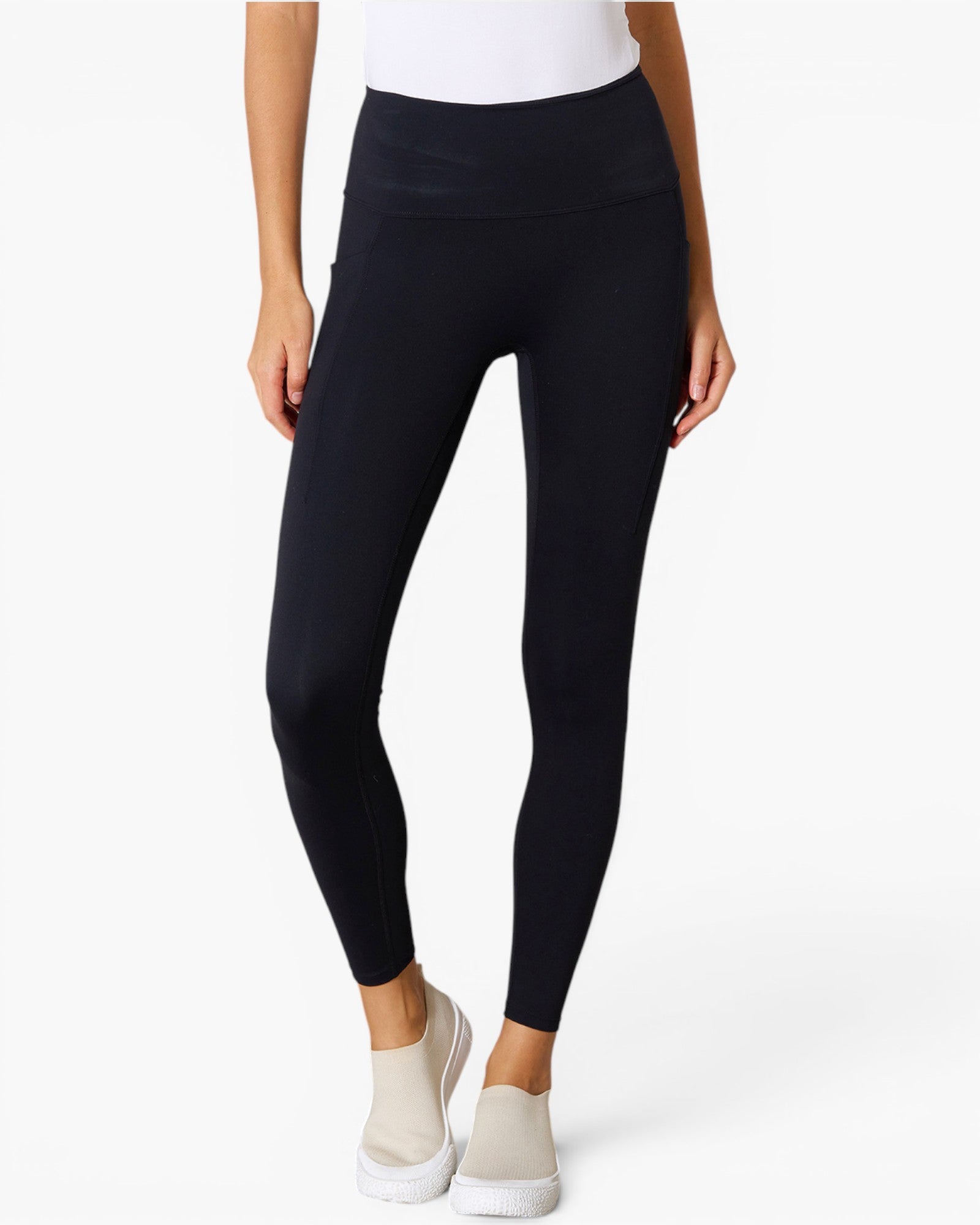 Leggings deportivos negros con cintura ancha