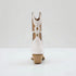White cowboy boot with brown accents on a white background