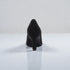 Black high-heeled shoe on a white background