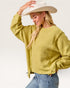 Chartreuse Waffle Knit Crewneck Sweater