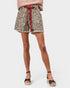 Leopard Print Rope Belt Denim Shorts