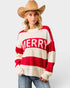 Red Merry Striped Sweater