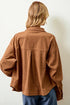 Camel Corduroy Button Front Shacket