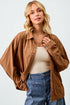 Camel Corduroy Button Front Shacket