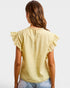 Creamy Yellow Cotton Eyelet Sleeve Top