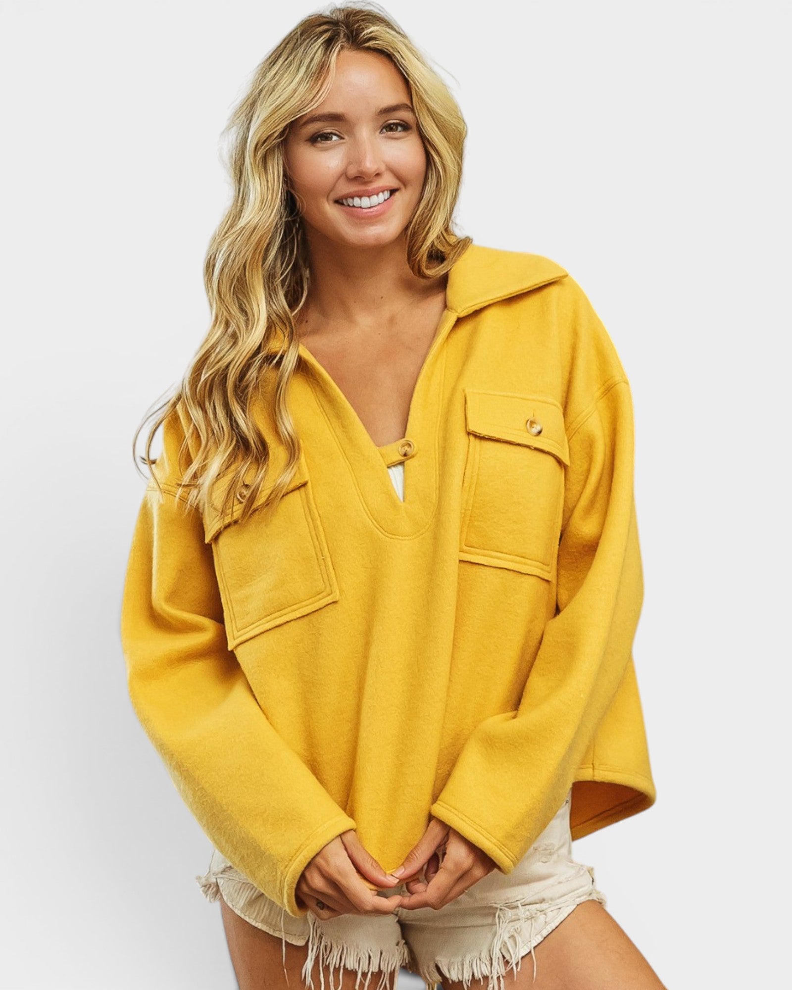 Marigold Collared Pullover Sweatshirt