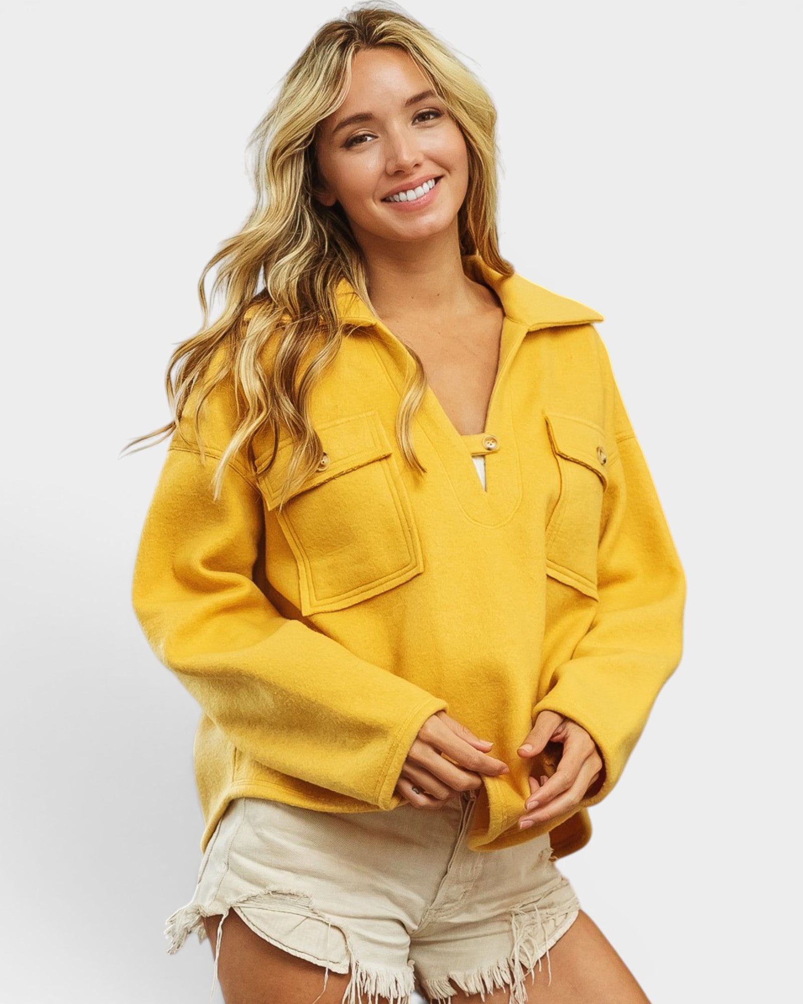 Marigold Collared Pullover Sweatshirt
