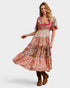 Rose Patchwork Floral Midi Dress