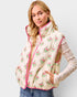 Cream & Pink Floral Quilted Vest