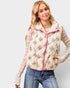 Cream & Pink Floral Quilted Vest