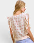 Ivory Floral Ruffle Sleeve Cotton Top