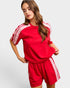 Red & Blush Contrast Sleeve Tee