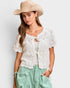 Ivory Tie Front Open Knit Cardigan