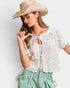 Ivory Tie Front Open Knit Cardigan