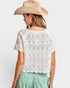 Ivory Tie Front Open Knit Cardigan