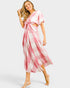 Pink & White Checkered Midi Dress