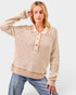 Cream Ribbed Collared Sweater