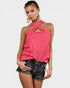 Coral Ribbed Convertible Crisscross Tank