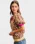 Beige & Pink Leopard Puff Sleeve Sweater