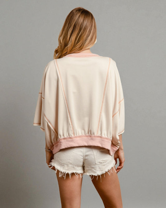 Blush & Ivory Texas Leopard Print Graphic Oversized Top