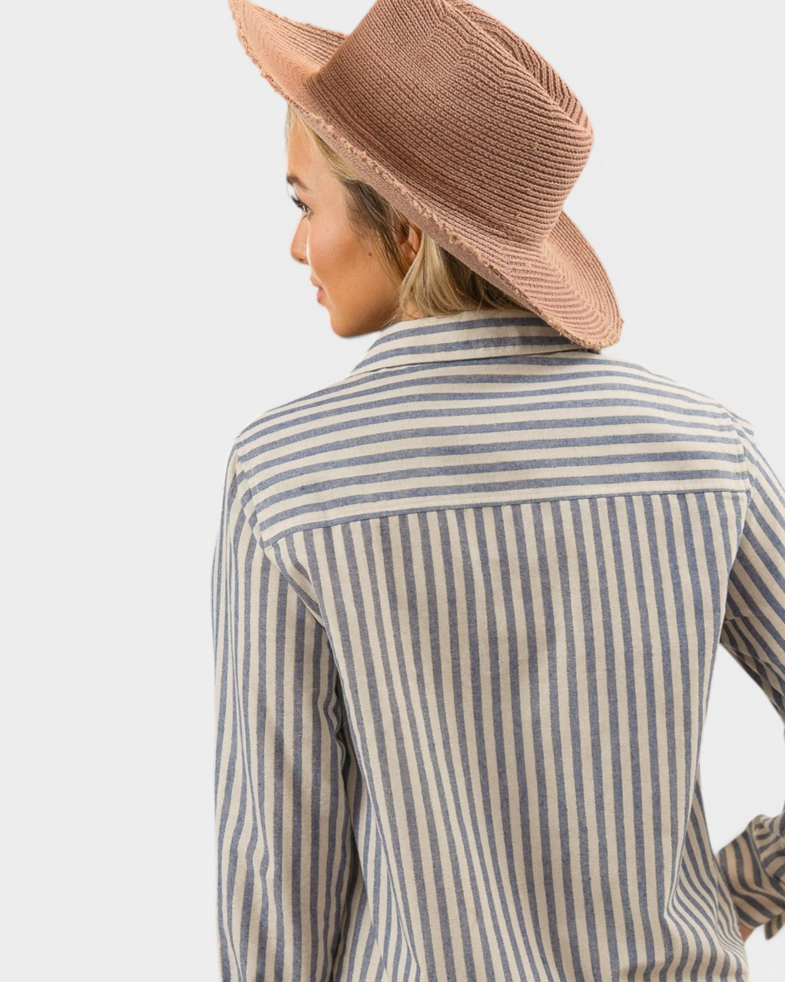 Blue Stripe Button-Up Shirt