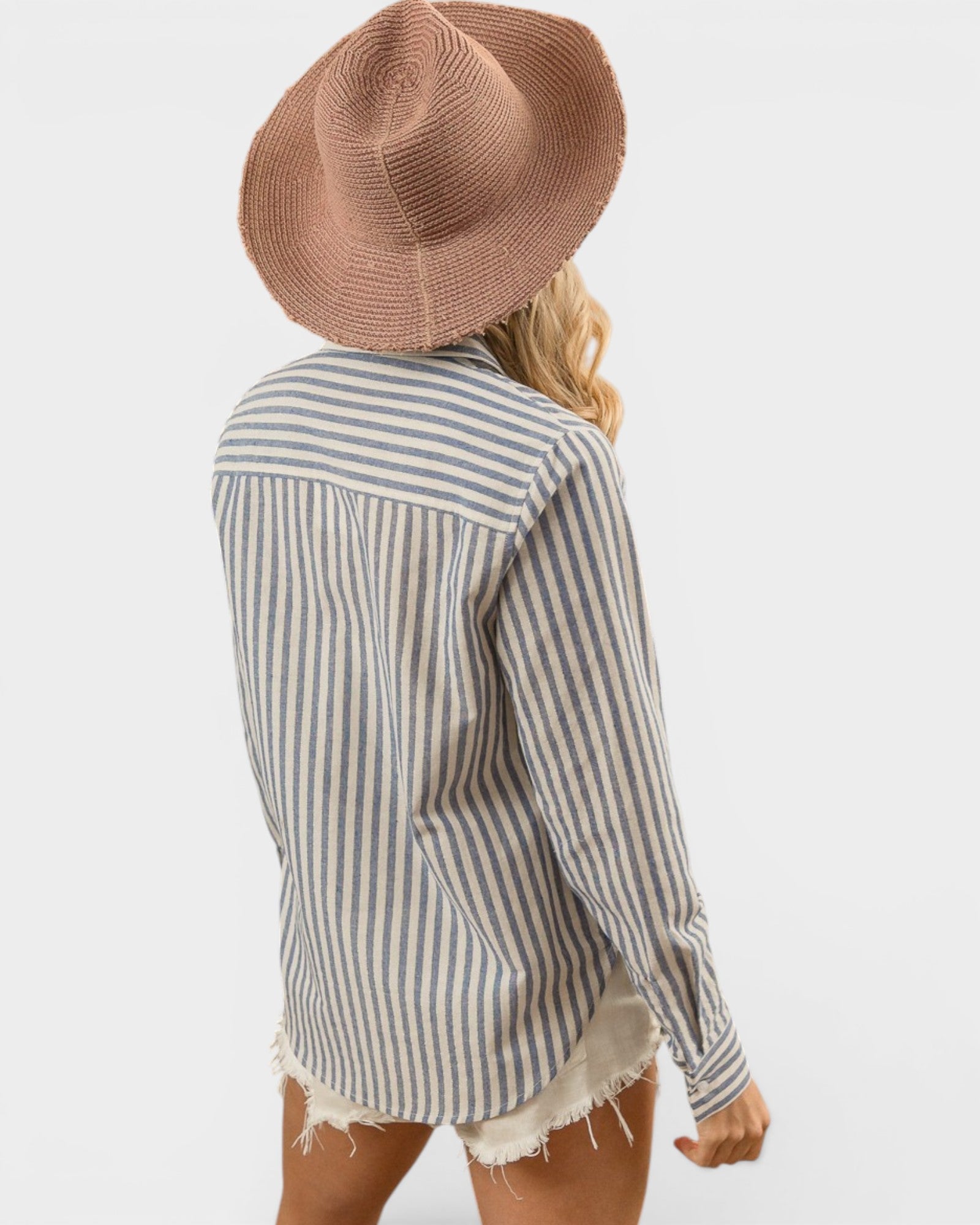 Blue Stripe Button-Up Shirt