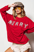Red “Merry” Glitter Sweatshirt