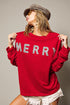 Red “Merry” Glitter Sweatshirt
