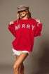Red “Merry” Glitter Sweatshirt