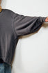 Charcoal V-Neck Oversized Sweatshirt