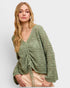 Sage Crochet Ruched Sweater Top