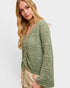 Sage Crochet Ruched Sweater Top