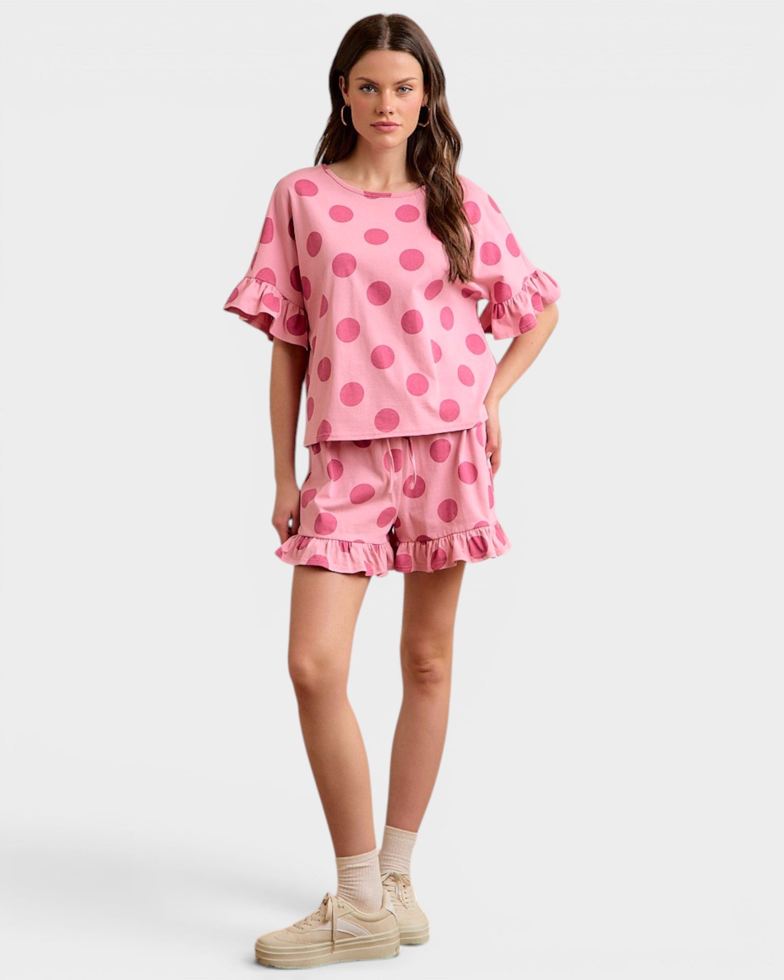 Blush Pink Polka Dot Lounge Set