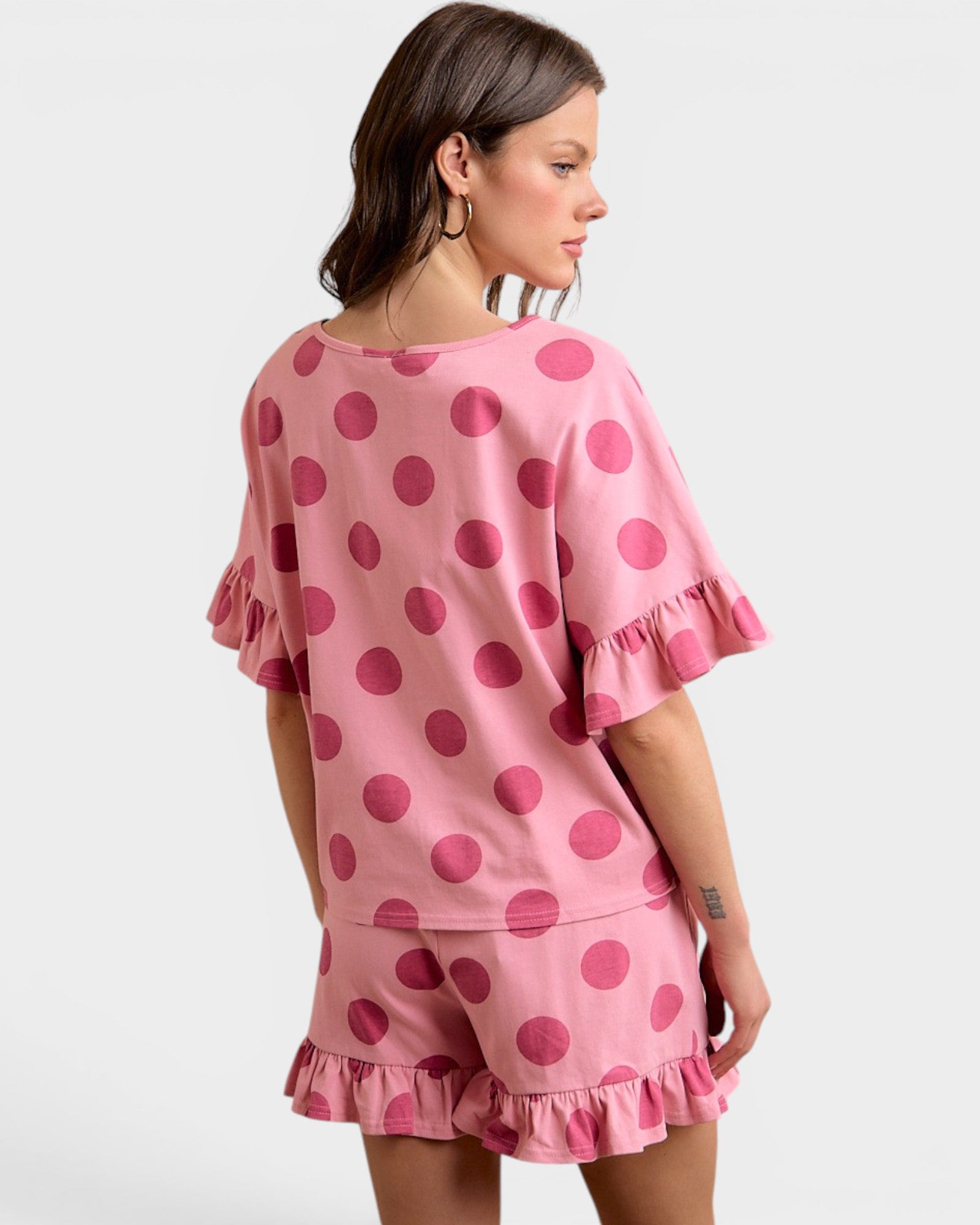 Blush Pink Polka Dot Lounge Set