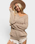 Taupe Textured V-Neck Sweater