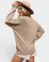 Taupe Textured V-Neck Sweater