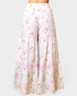 Floral pants with pink trim on a white background